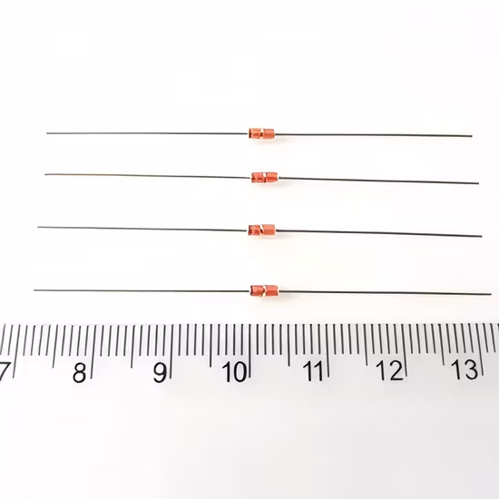 Termistor axial 10K 3950 3977 de Ntc de la gota de vidrio 1.2m m modificado para requisitos particulares