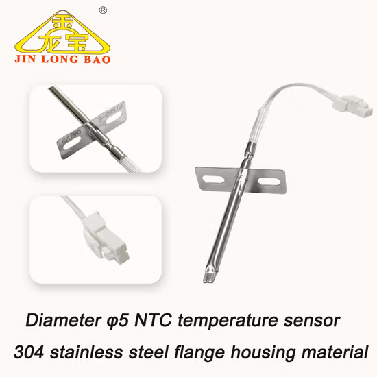 Sensor de temperatura de alta temperatura Ntc de los congeladores de la forma del reborde para el horno de microondas